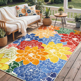 GENIMO indoor outdoor rug 8x10 adds vibrant floral style to patios and living rooms