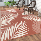 GENIMO outdoor rug 5x8 brick-red double-sided for patios and decks.