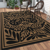 GENIMO outdoor rug 5x8 on patio shows waterproof protection and quick-dry surface.
