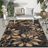 GENIMO outdoor rug with floral design on reversible sides for flexible patio styling.
