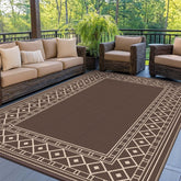 GENIMO outdoor rug waterproof 6x9 for patio, durable in sun and rain.