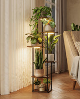 GENTINGBRO plant stand corner 6-tier for space-saving indoor display.
