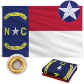 Geodurn North Carolina flag in 210D Oxford fabric ready for outdoor use.