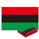 Geodurn Pan-African flag ready for outdoor use with durable header.