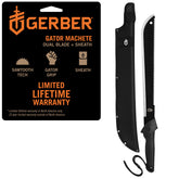 Gerber Gator Machete plain-edge blade for versatile outdoor cutting tasks.