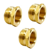 GESHATEN brass 3/4 GHT to 1/2 NPT connector closeup for durable fittings.
