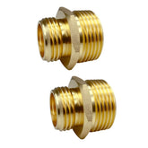 GESHATEN brass connector close-up: 3/4" GHT to 1" NPT male, durable and leak-free.