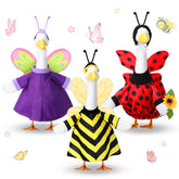 Geyoga bee-design goose outfit for 23-inch geese adds vibrant spring color.