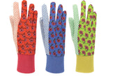G & F Products 1852-3 gloves in green floral print for comfortable gardening.