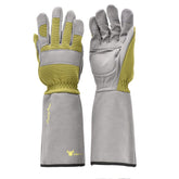 G & F Florist Pro gloves palm view with reinforced grip for thorn pruning.