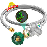 GGC 5ft two-stage regulator hose with gauge for steady RV and grill gas flow