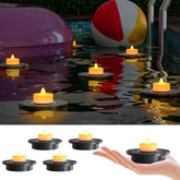 GGNOO solar floating pool light glows softly, creating poolside ambience.