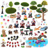 GGSTDDUP 82-pcs fairy garden set with colorful miniatures for terrariums and pots.