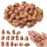 GGSTDDUP capybara figurine collection: 32-piece set for versatile dollhouse and garden scenes.