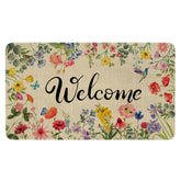 Ghroiep spring floral door mat with vibrant flowers to brighten outdoor entry.