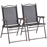 Giantex two-chair set with sling back cushions for relaxing outdoor dining.