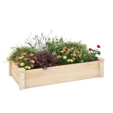 Giantex wooden raised garden bed front view; spacious planting area for diverse crops