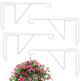 Gicare 4-pack vinyl fence hooks attached to a rail for outdoor hanging.