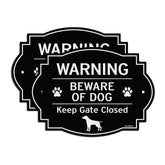 GicnKeuz beware of dog sign on fence with reflective aluminum for nighttime visibility