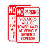 GicnKeuz no-parking sign front view with reflective lettering for clear night visibility.