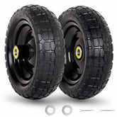 GICOOL 10in flat-free tire and wheel for durable cart mobility.