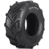 GICOOL 13x5-6 tiller tire side view highlighting rugged lug tread for lawn traction.