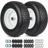GICOOL 16x6.50-8 flat-free tire, side view, puncture-proof design for lawn care.