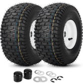 GICOOL 2-pack tubeless front tires, 15x6-6, ideal for smooth lawn mowing.