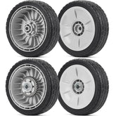 GICOOL HRR216 front wheel 8in for smoother turning on uneven lawns.