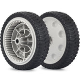 GICOOL 8-inch lawn mower front drive wheel enhances stability and smooth mowing.