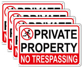 Giftape no trespassing sign 8x12 aluminum for front yard visibility and deterrence.