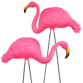 GiftExpress pink flamingos yard statue, 24-inch tall, bright decor for outdoor spaces.