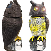 GiftExpress solar owl 17in standing guard to deter birds naturally.