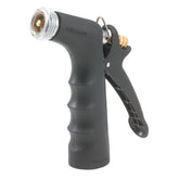 Gilmour medium-duty hose nozzle front view; durable metal construction for long-term use
