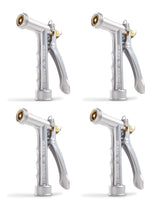 Gilmour solid metal hose spray nozzle with front-threaded design for secure attachments.