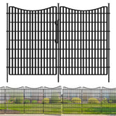 GILPWA 10-panel garden fence with gate offers secure pet containment.