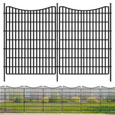 GILPWA no-dig dog fence front view highlights rugged rustproof metal for outdoor use