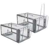 Gingbau humane trap front view for quick live capture of small rodents.