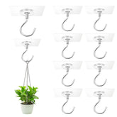 Ginmino adhesive ceiling hook for hanging plants on glass or tile, damage-free and easy to remove.