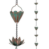 giole lotus rain chain with sixteen cups enhances curb appeal and guides water gracefully