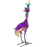 giole metal wacky rooster garden statue adds playful color to your outdoor space