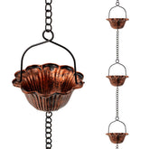 giole rain chain with 12 lotus cups directs water gracefully, enhancing curb appeal
