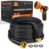 Giraffe Tools garden hose 25ft, lightweight lay-flat design for easy handling.