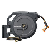 Giraffe Tools heavy-duty wall-mount hose reel with 90 ft hose for durable outdoor use