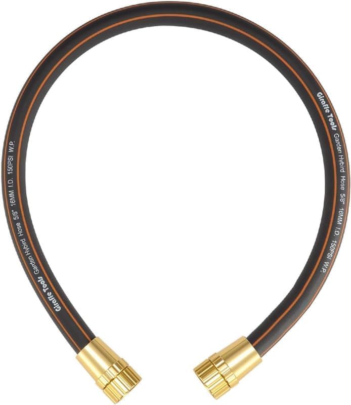 Giraffe Tools leader hose with 2ft 5/8in connectors for reliable faucet-to-reel linking.
