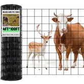 Gisafai 16-gauge welded wire fence roll in black finish for outdoor use