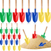 Gisafai 24-pack kids garden shovels with wooden handles for outdoor play.