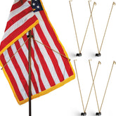 Gisafai flag spreader indoor gold four piece set for tidy flag displays