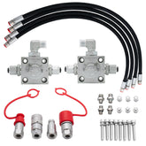 GIYI 2-pack three-way diverter valves on compact excavator setup for versatile flow control