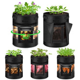 GJL 5-Pack potato grow bags with 360° view window for easy monitoring